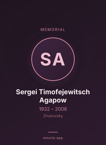 Memorial portrait of Sergei Timofejewitsch Agapow