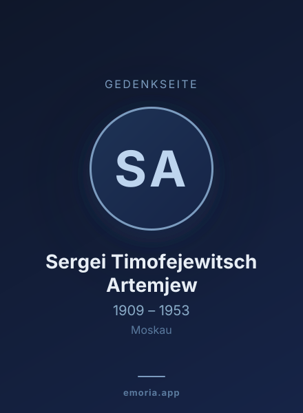 Gedenkportrait von Sergei Timofejewitsch Artemjew