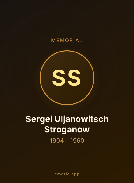 Memorial portrait of Sergei Uljanowitsch Stroganow