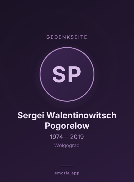 Gedenkportrait von Sergei Walentinowitsch Pogorelow