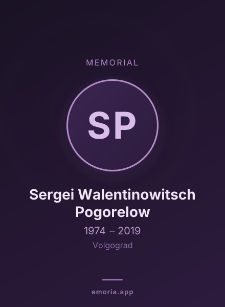 Memorial portrait of Sergei Walentinowitsch Pogorelow