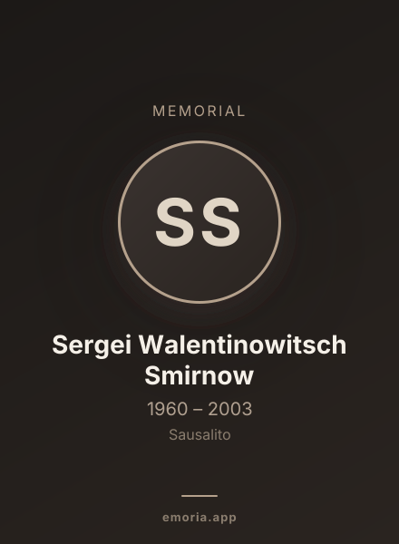 Memorial portrait of Sergei Walentinowitsch Smirnow