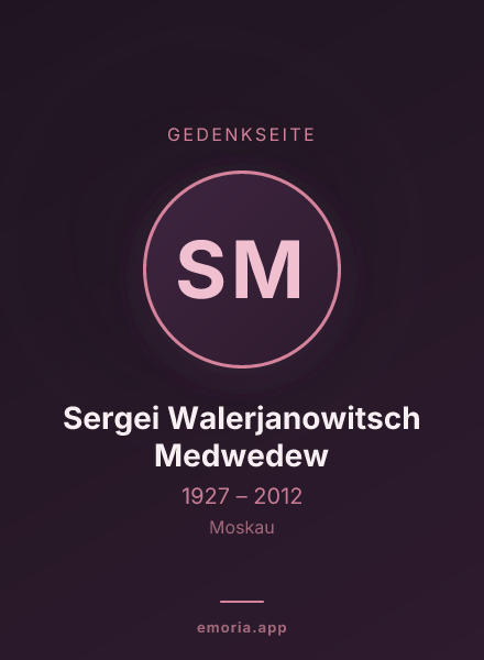 Gedenkportrait von Sergei Walerjanowitsch Medwedew