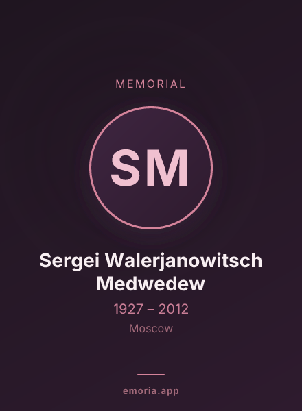 Memorial portrait of Sergei Walerjanowitsch Medwedew