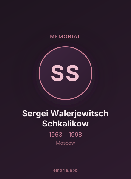 Memorial portrait of Sergei Walerjewitsch Schkalikow