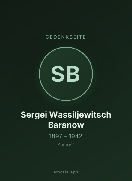 Gedenkportrait von Sergei Wassiljewitsch Baranow