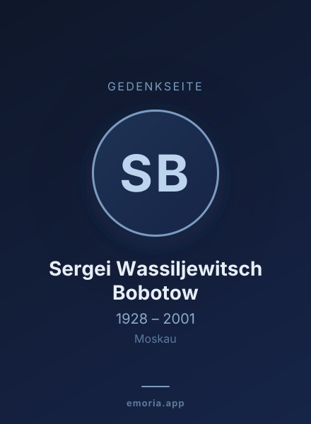 Gedenkportrait von Sergei Wassiljewitsch Bobotow