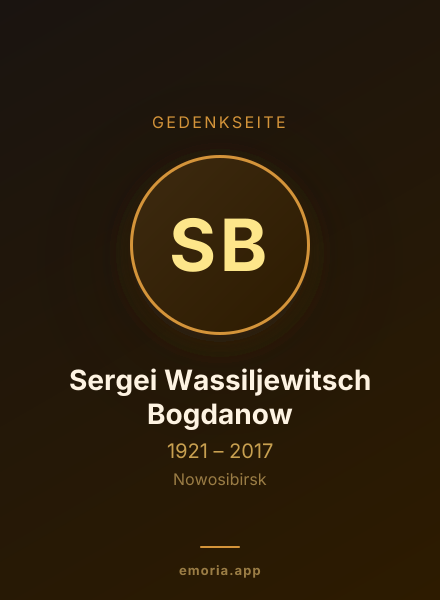 Gedenkportrait von Sergei Wassiljewitsch Bogdanow