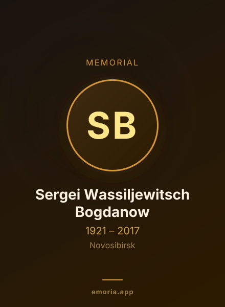Memorial portrait of Sergei Wassiljewitsch Bogdanow