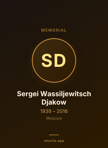 Memorial portrait of Sergei Wassiljewitsch Djakow