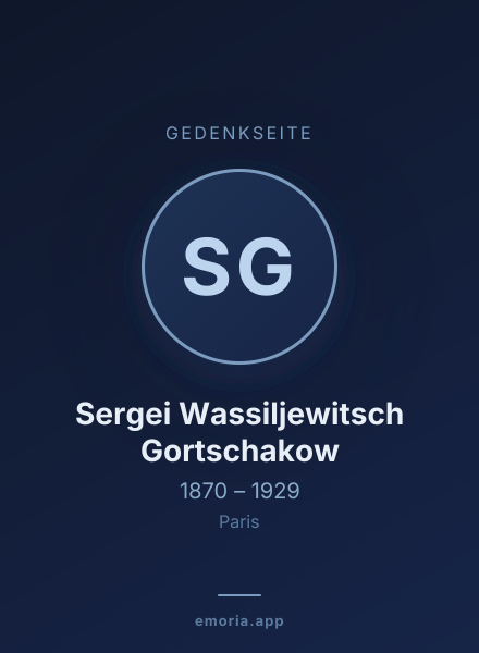 Gedenkportrait von Sergei Wassiljewitsch Gortschakow