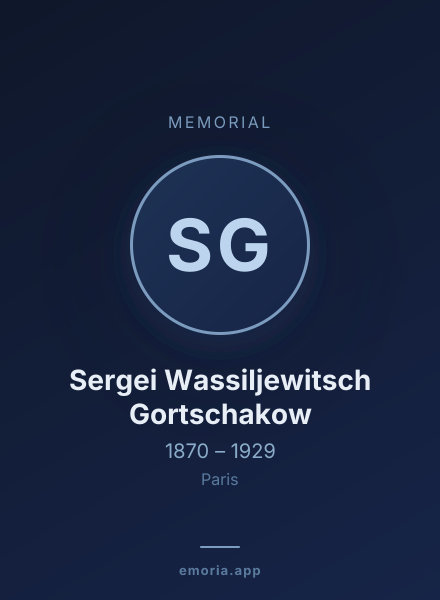 Memorial portrait of Sergei Wassiljewitsch Gortschakow