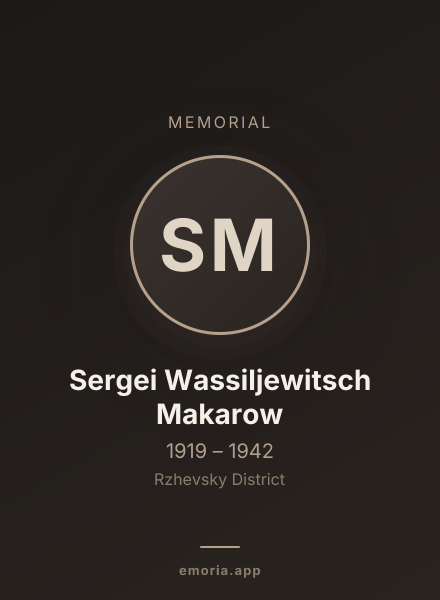 Memorial portrait of Sergei Wassiljewitsch Makarow