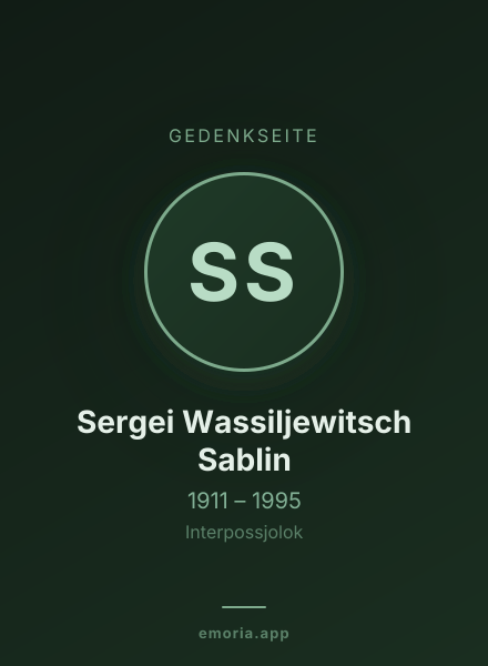 Gedenkportrait von Sergei Wassiljewitsch Sablin
