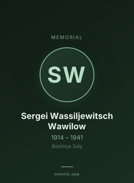 Memorial portrait of Sergei Wassiljewitsch Wawilow