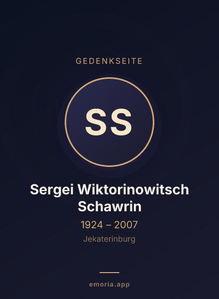 Gedenkportrait von Sergei Wiktorinowitsch Schawrin