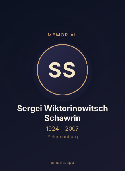 Memorial portrait of Sergei Wiktorinowitsch Schawrin