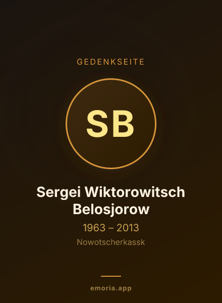 Gedenkportrait von Sergei Wiktorowitsch Belosjorow