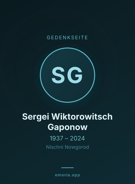 Gedenkportrait von Sergei Wiktorowitsch Gaponow
