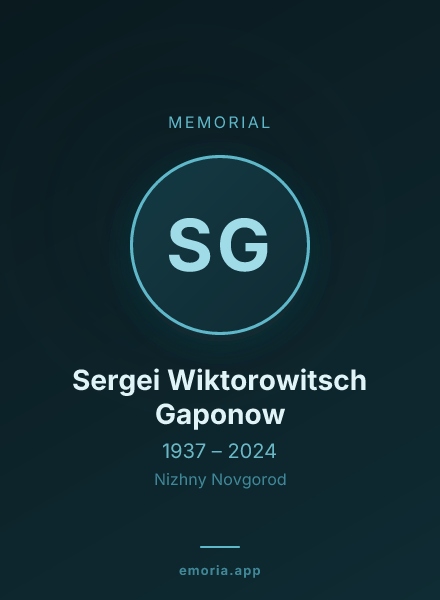Memorial portrait of Sergei Wiktorowitsch Gaponow