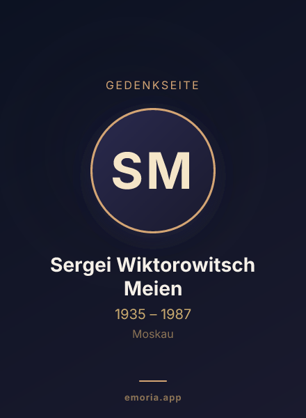 Gedenkportrait von Sergei Wiktorowitsch Meien