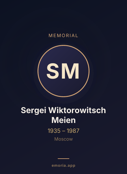 Memorial portrait of Sergei Wiktorowitsch Meien
