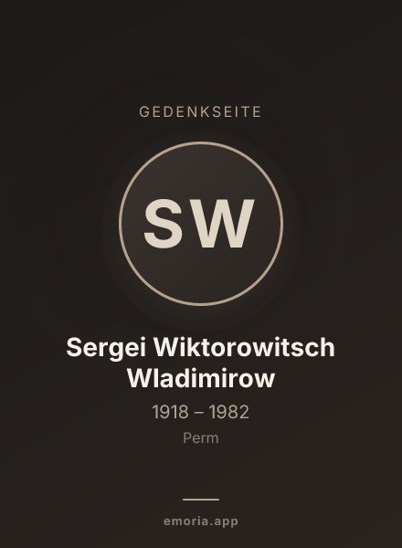 Gedenkportrait von Sergei Wiktorowitsch Wladimirow