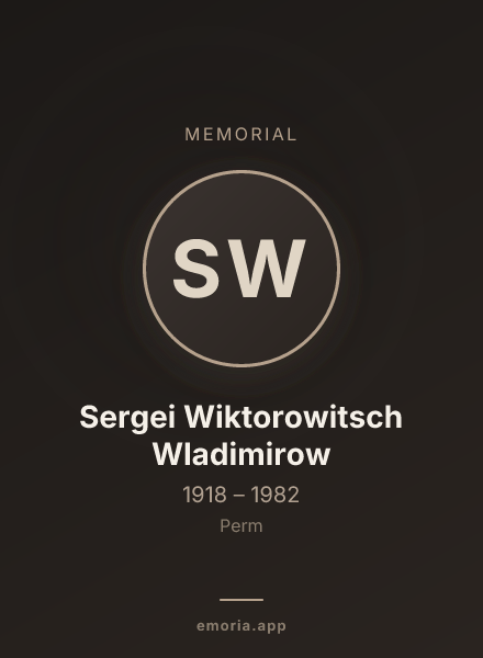 Memorial portrait of Sergei Wiktorowitsch Wladimirow