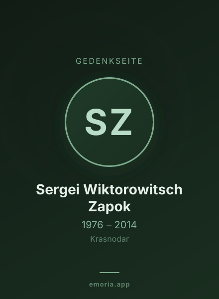 Gedenkportrait von Sergei Wiktorowitsch Zapok