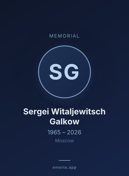 Memorial portrait of Sergei Witaljewitsch Galkow