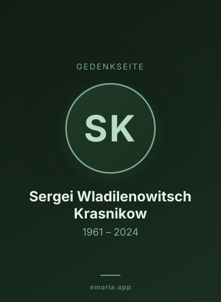 Gedenkportrait von Sergei Wladilenowitsch Krasnikow