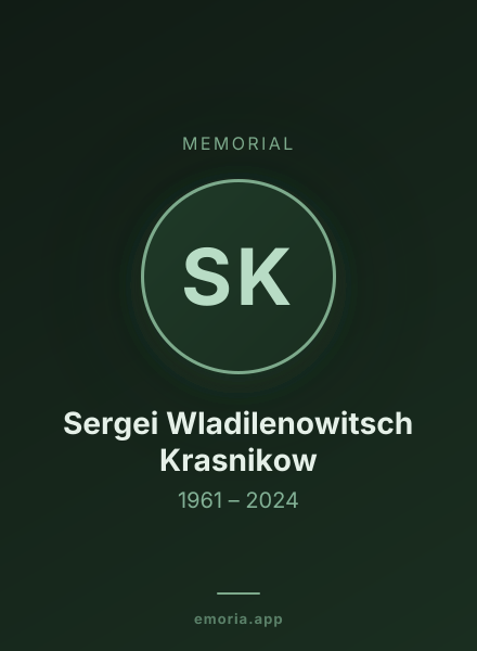 Memorial portrait of Sergei Wladilenowitsch Krasnikow