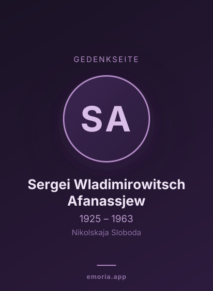Gedenkportrait von Sergei Wladimirowitsch Afanassjew