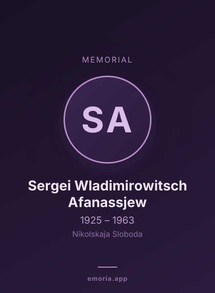 Memorial portrait of Sergei Wladimirowitsch Afanassjew