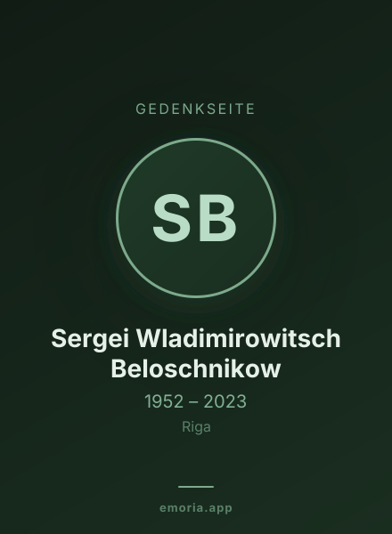 Gedenkportrait von Sergei Wladimirowitsch Beloschnikow