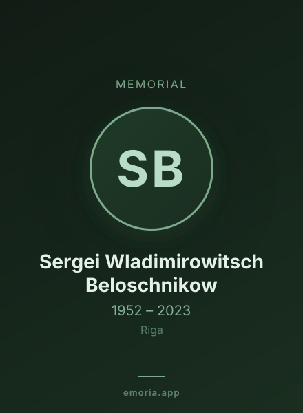 Memorial portrait of Sergei Wladimirowitsch Beloschnikow