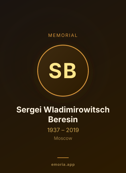 Memorial portrait of Sergei Wladimirowitsch Beresin
