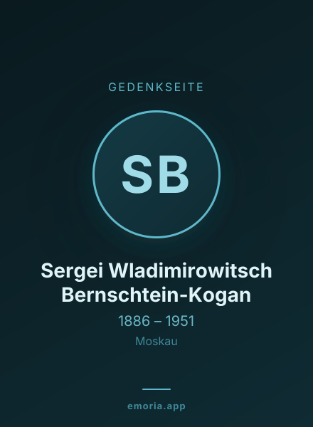 Gedenkportrait von Sergei Wladimirowitsch Bernschtein-Kogan
