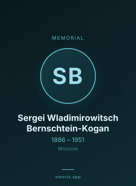 Memorial portrait of Sergei Wladimirowitsch Bernschtein-Kogan