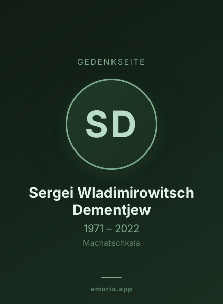 Gedenkportrait von Sergei Wladimirowitsch Dementjew