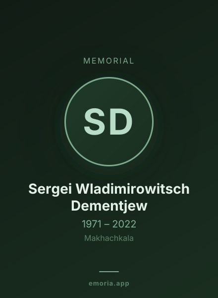 Memorial portrait of Sergei Wladimirowitsch Dementjew