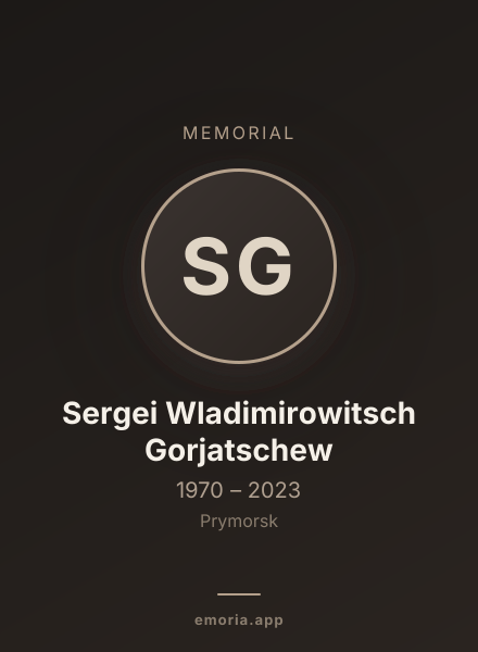 Memorial portrait of Sergei Wladimirowitsch Gorjatschew