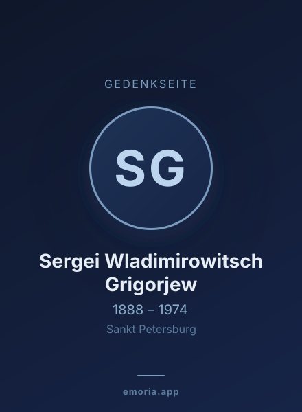 Gedenkportrait von Sergei Wladimirowitsch Grigorjew