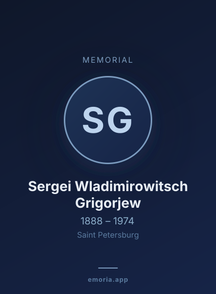Memorial portrait of Sergei Wladimirowitsch Grigorjew