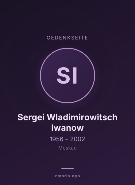 Gedenkportrait von Sergei Wladimirowitsch Iwanow