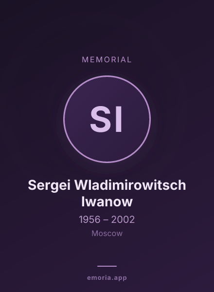 Memorial portrait of Sergei Wladimirowitsch Iwanow