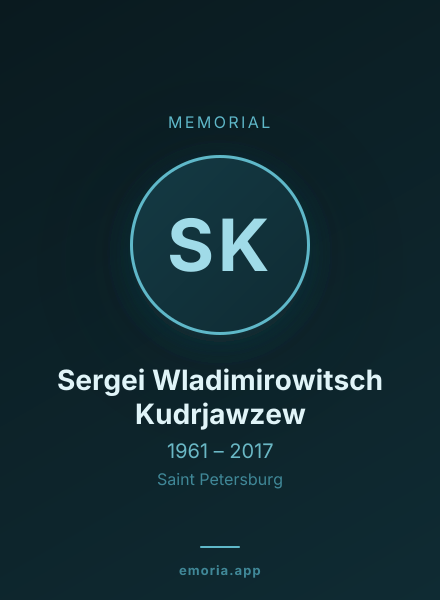 Memorial portrait of Sergei Wladimirowitsch Kudrjawzew