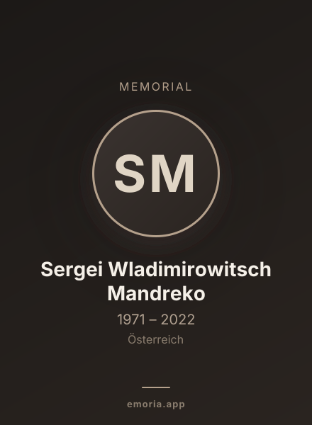 Memorial portrait of Sergei Wladimirowitsch Mandreko