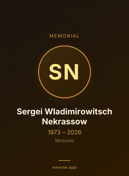 Memorial portrait of Sergei Wladimirowitsch Nekrassow