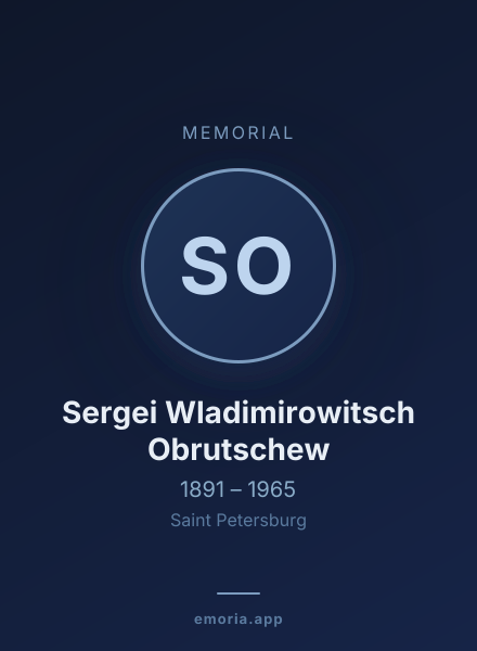 Memorial portrait of Sergei Wladimirowitsch Obrutschew